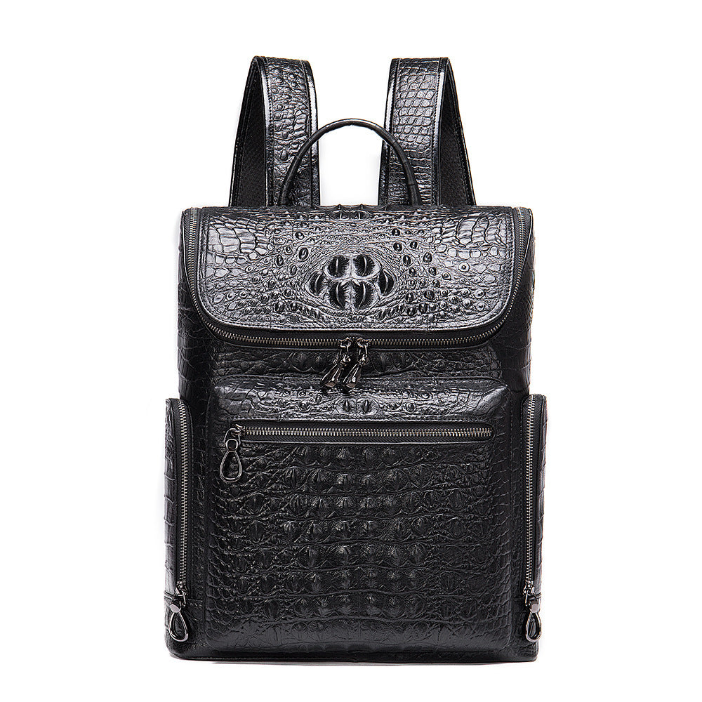 Men's Pattern For Business First Layer Leather Backpacks
