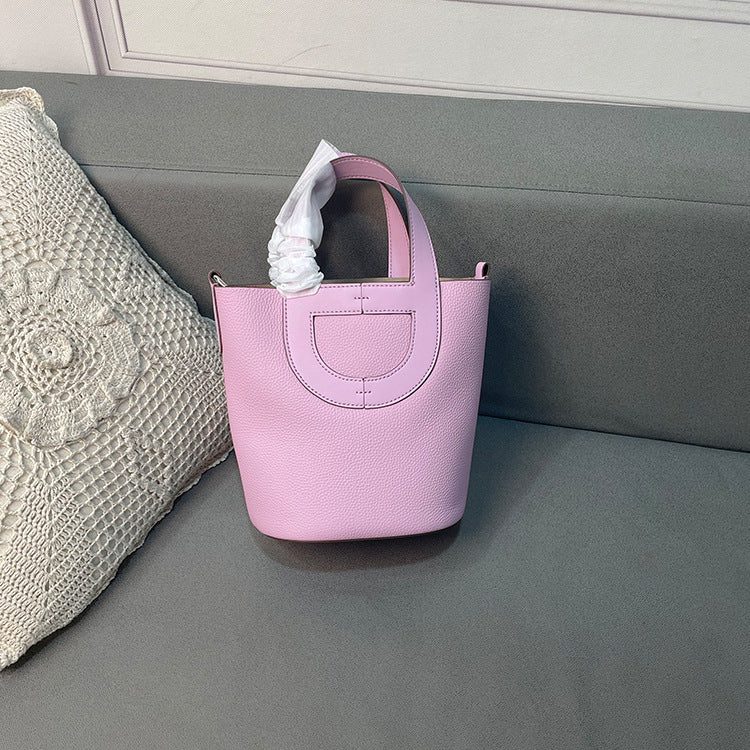 Women's Nose Vegetable Basket First Layer Leather Shoulder Bags