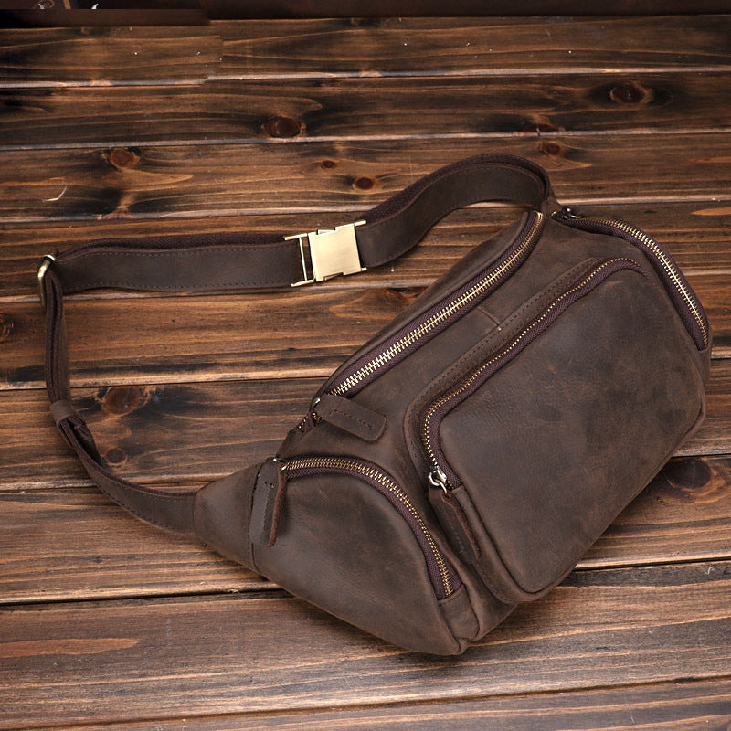Men's Leather Big Genuine Fashion First Layer Men's Waist Packs