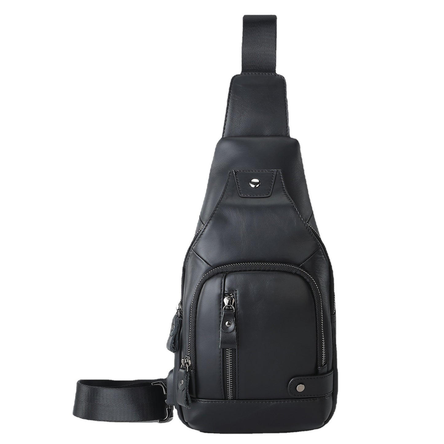 Men's Leather Large Capacity First Layer Cowhide Men's Chest Bags