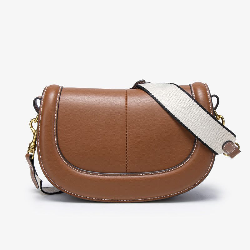 Women's Spanish Saddle Magnetic Snap Flap Thread Crossbody Bags