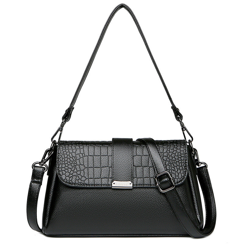 Women's Fashion Mom Crocodile Pattern Soft Leather Crossbody Bags