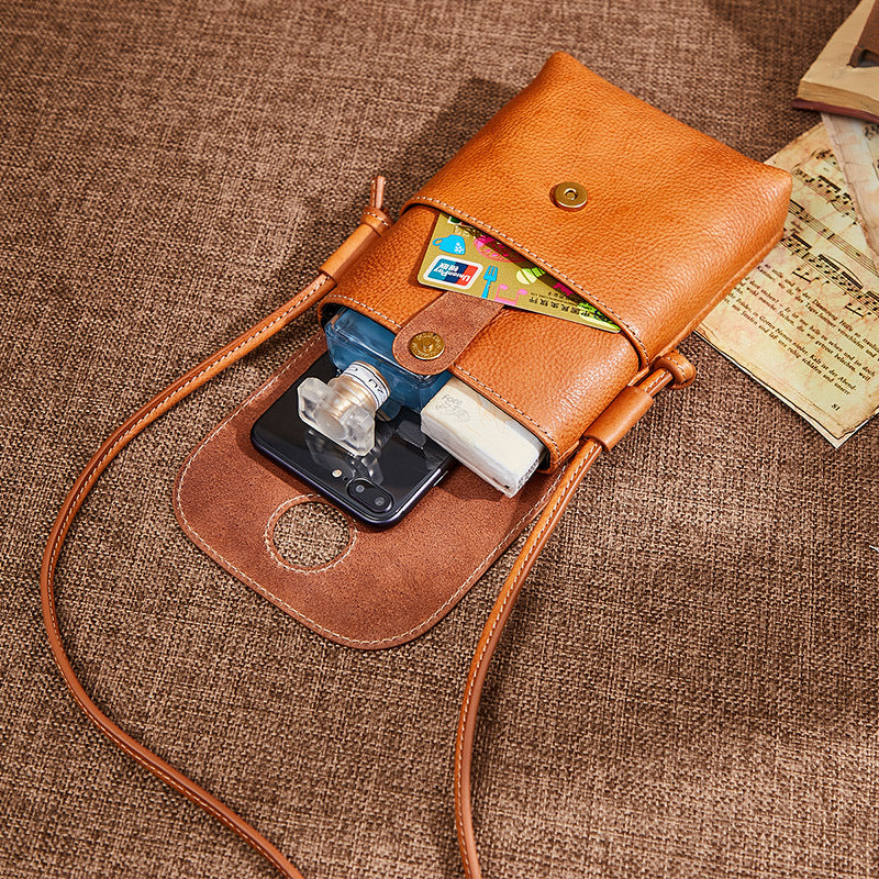 Retro First Layer Cowhide Cell Elegant Crossbody Bags