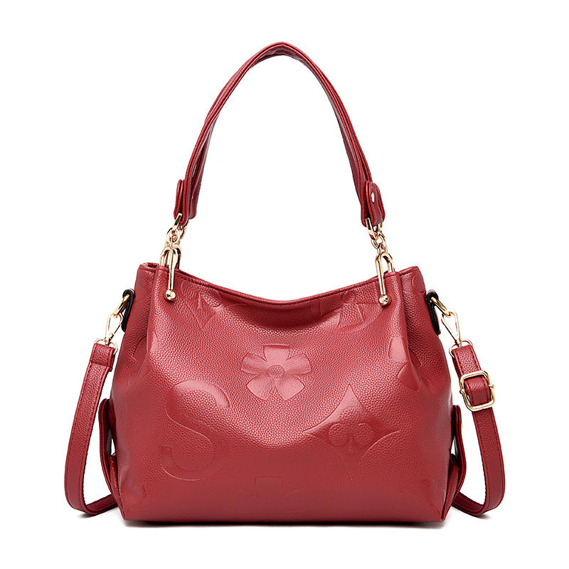 Women's Attractive Fashion Portable Textured Big Bags