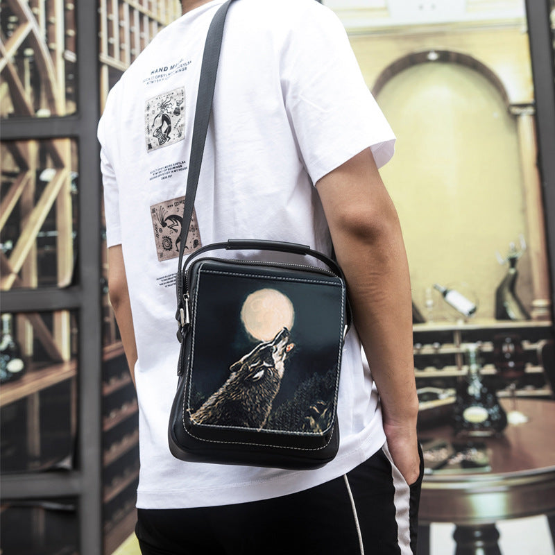 Men's Leatherworker Large Capacity Leather Trendy Niche Men's Messenger Bags