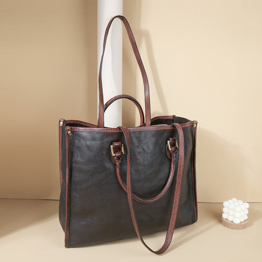 Women's Genuine Leather Large Capacity Retro Underarm Tote Bags