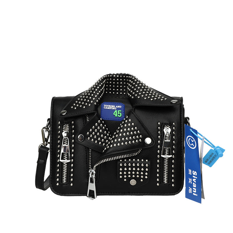 Women's Jacket Super Korean Style Fashion Rivet Shoulder Bags