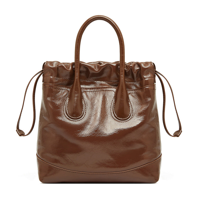 Women's Layer Cowhide Retro Drawstring Cross Body Crossbody Bags