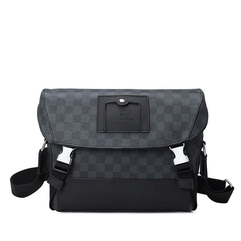 Men's Super Hot Chessboard Plaid Fashion With Men's Shoulder Bags