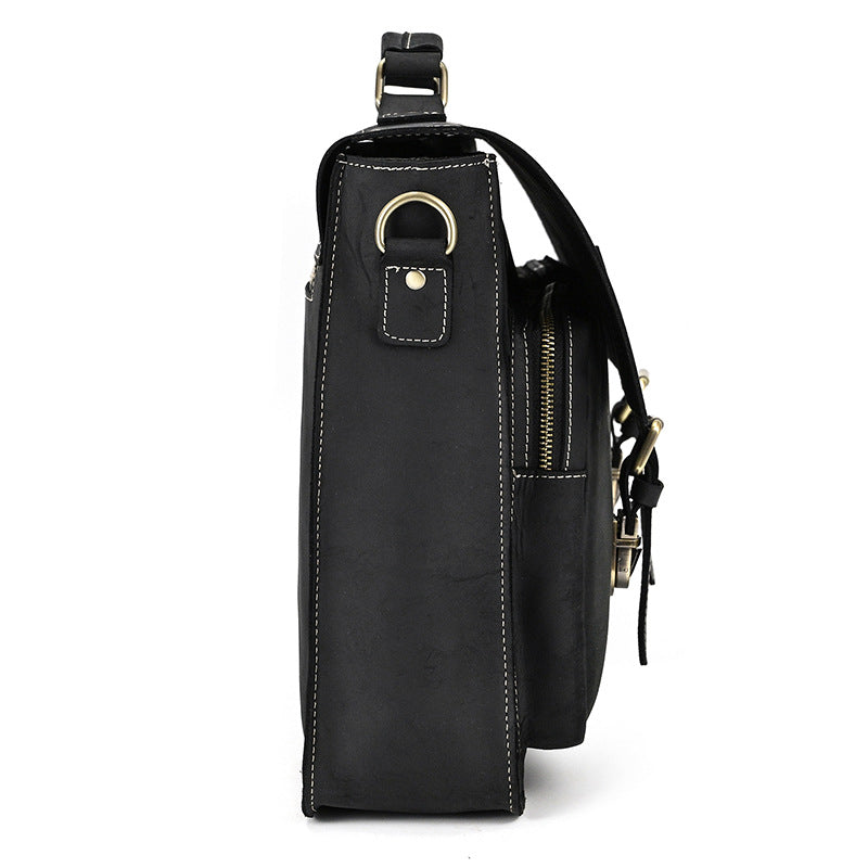Retro Crazy Horse Leather Large Capacity Handbags