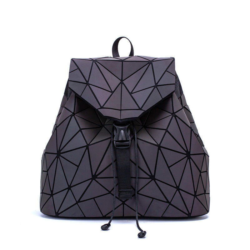 Women's Luminous Colorful Geometric Fashion Folding Rhombus Backpacks