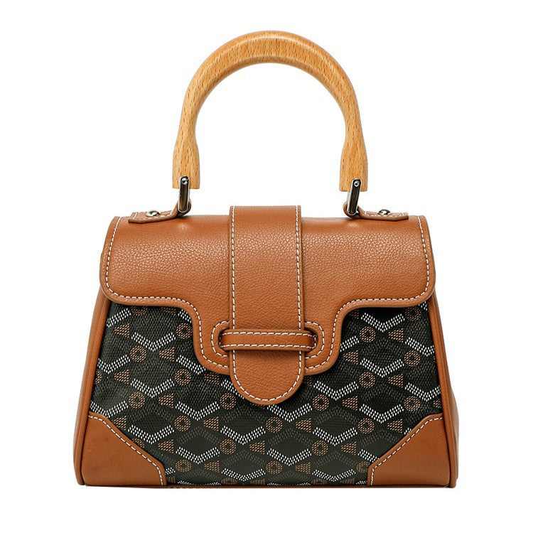 Women's Saigon Wooden Genuine Leather Presbyopic Commuter Handbags