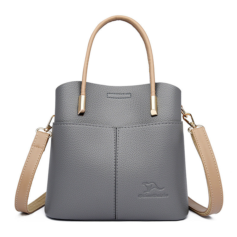 Women's Genuine Leather Commuter Portable Large Capacity Handbags