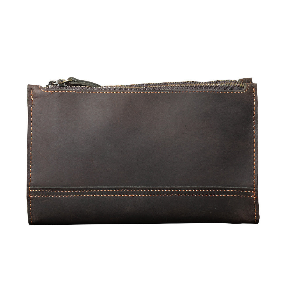 Cowhide Leather Classic Daily Practical Clutch Genuine Men's Messenger Bags