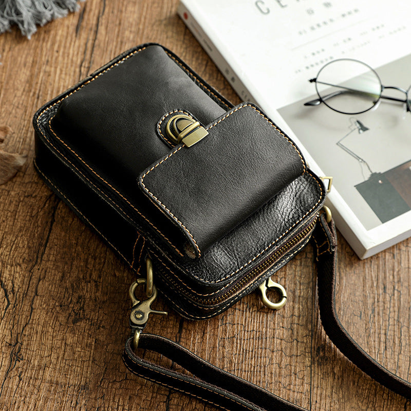 Men's Vegetable Tanned Hand-rub Color Genuine Leather Top Layer Men's Messenger Bags