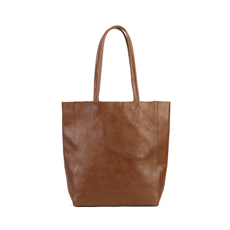 Women's High-grade Genuine Leather Computer Large Capacity Tote Bags