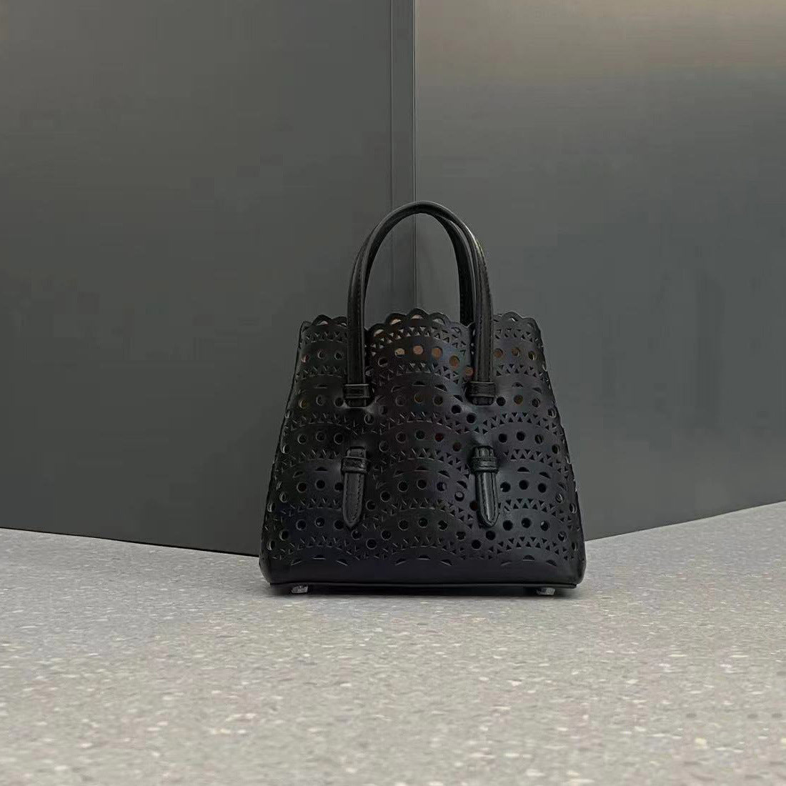 Women's Grain Cowhide Hollow Summer Laser Design Handbags