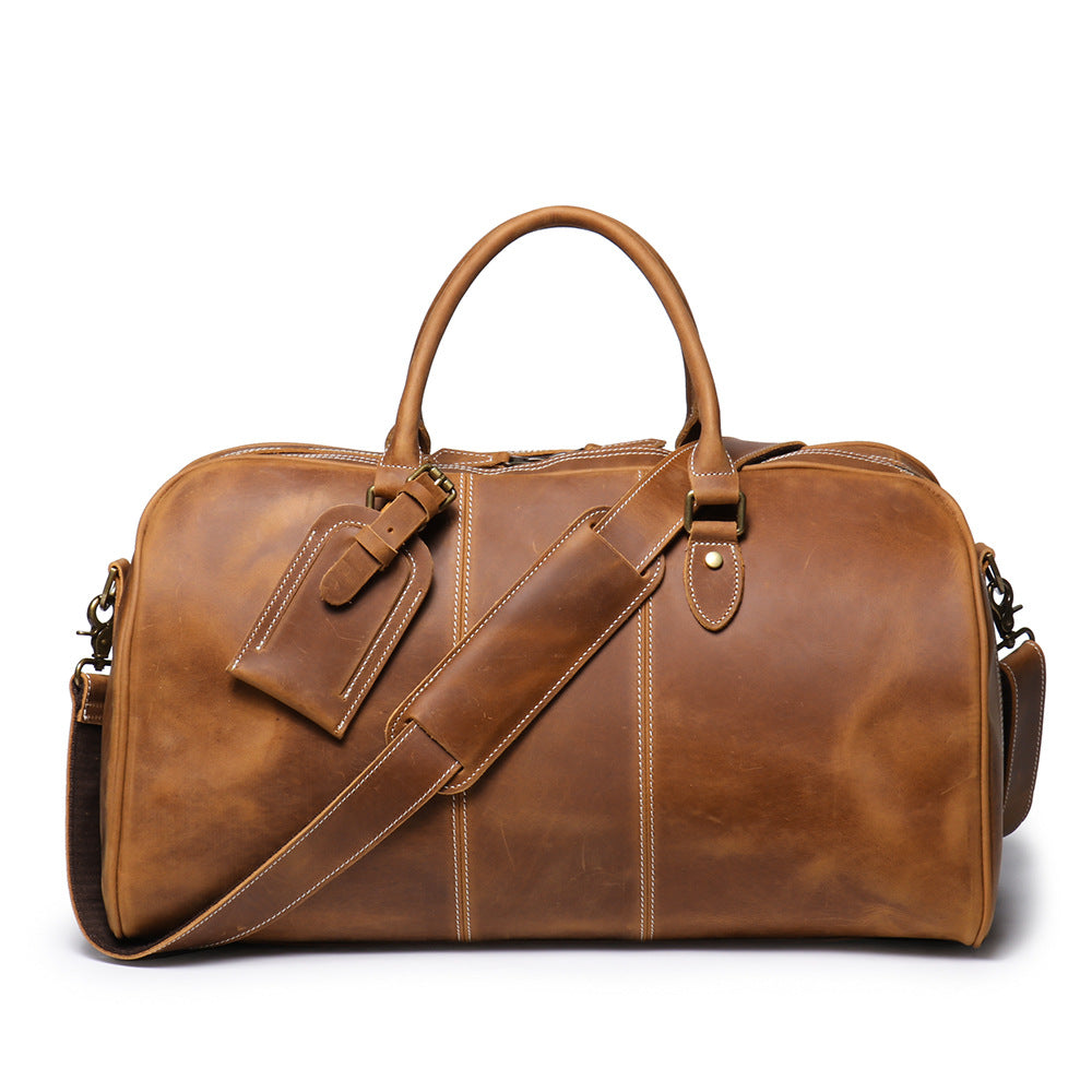 Women's & Men's & Vintage Genuine Leather Portable Crazy Travel Bags