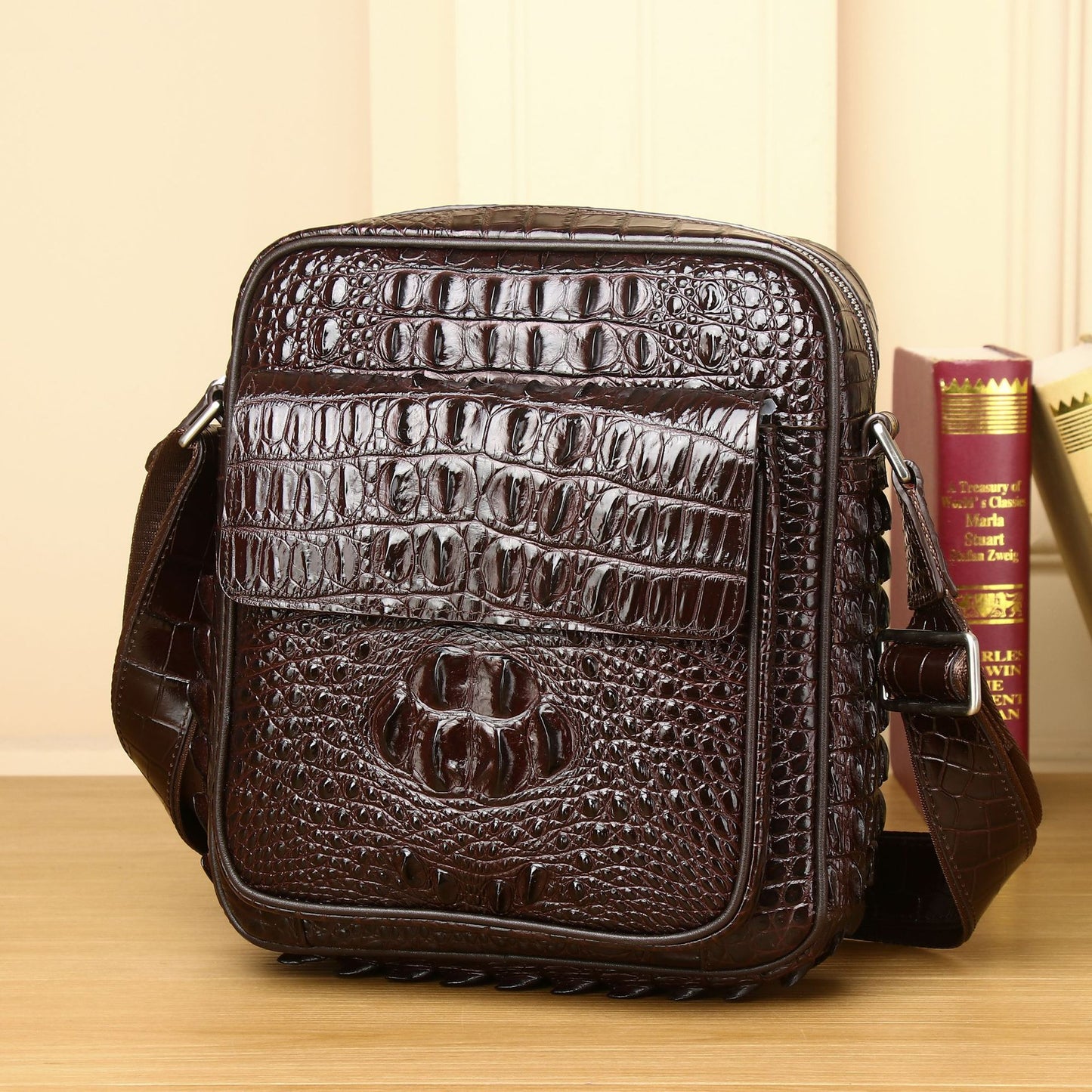 Men's Glamorous Crocodile Pattern Business Fashion Men's Messenger Bags