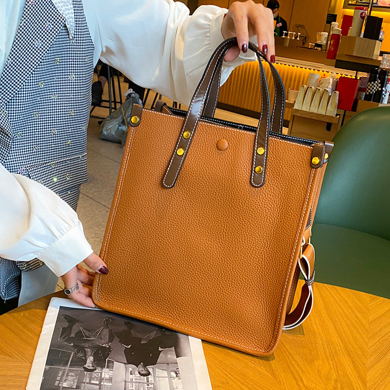 Women's Genuine Leather Large Capacity Commute Niche Handbags