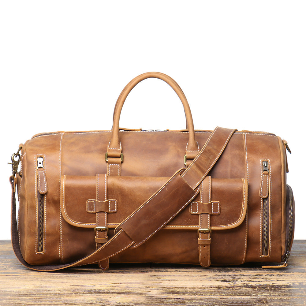 Crazy Horse Leather Portable Large Capacity Travel Bags