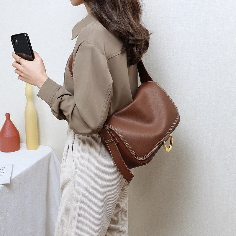 Women's Luxury Large Capacity Versatile Underarm Genuine Shoulder Bags