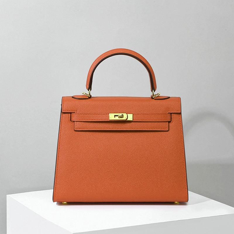 Women's Genuine Leather Advanced Texture Palm Print Kelly Crossbody Bags