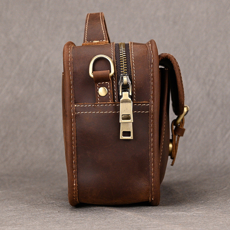 Men's Crazy Horse Leather Retro Portable Bags