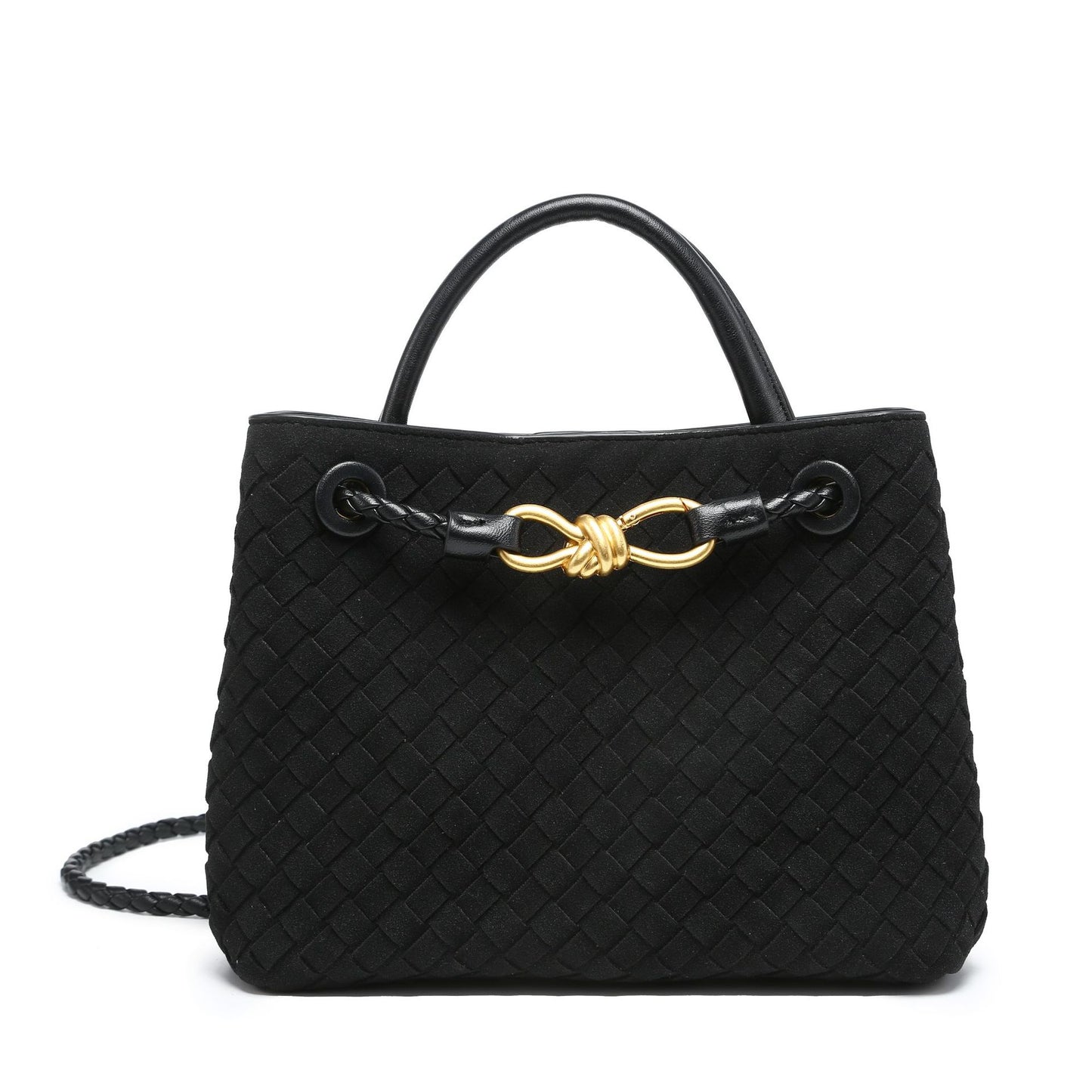 Women's Suede Frosted Woven Portable Metal Butterfly Tote Bags