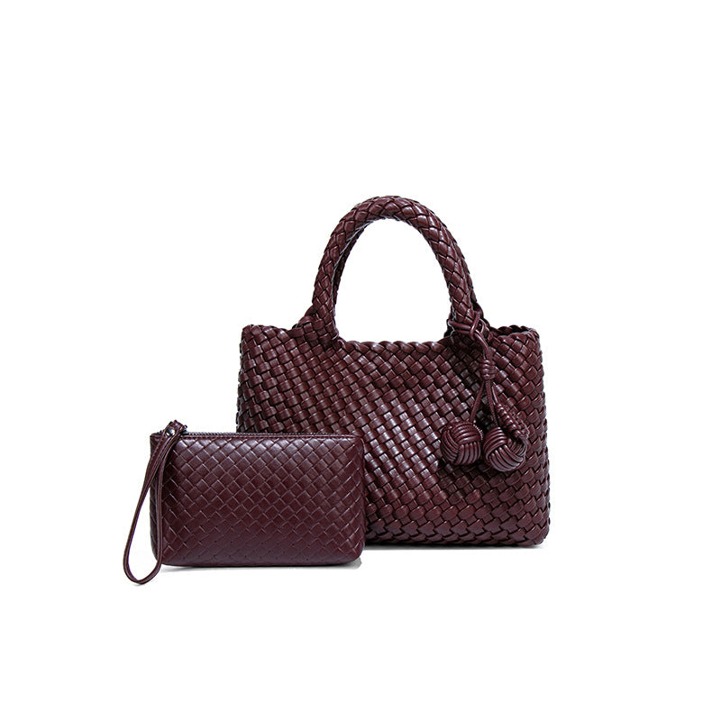 Women's Texture Hand-woven Fashionable Stylish Pairs Of Hand-held Handbags