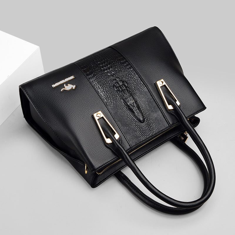 Women's Simple Mother Korean Style Crocodile Pattern Bags