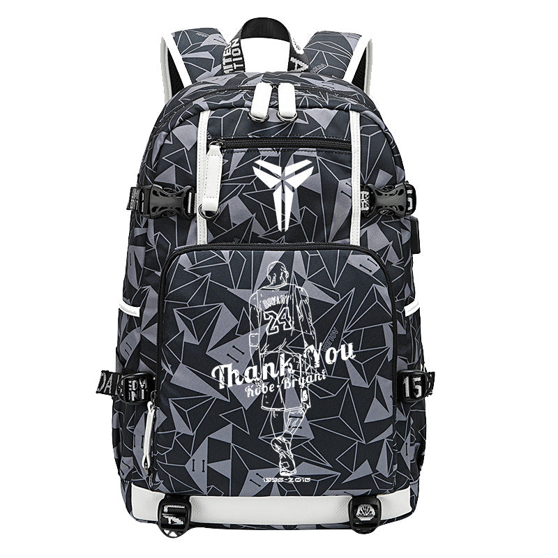 Men's Black Mamba Basketball Thermal Transfer Printing Backpacks