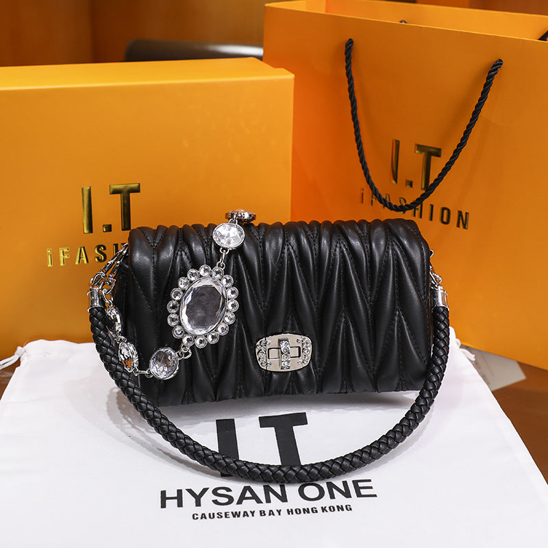 Women's Classic Style Rhinestone Chain Crystal Underarm Crossbody Bags