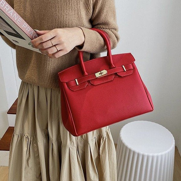 Summer Solid Color Synthetic Leather Shopping Crossbody Bags