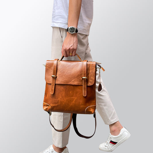 Men's Genuine Leather Crazy Horse Business Customized Men's Briefcases