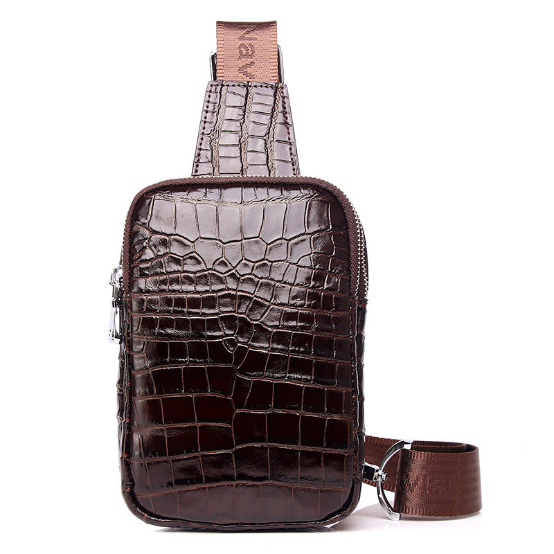 Men's Crocodile Belly Pattern Leisure Mobile Fashion Bags