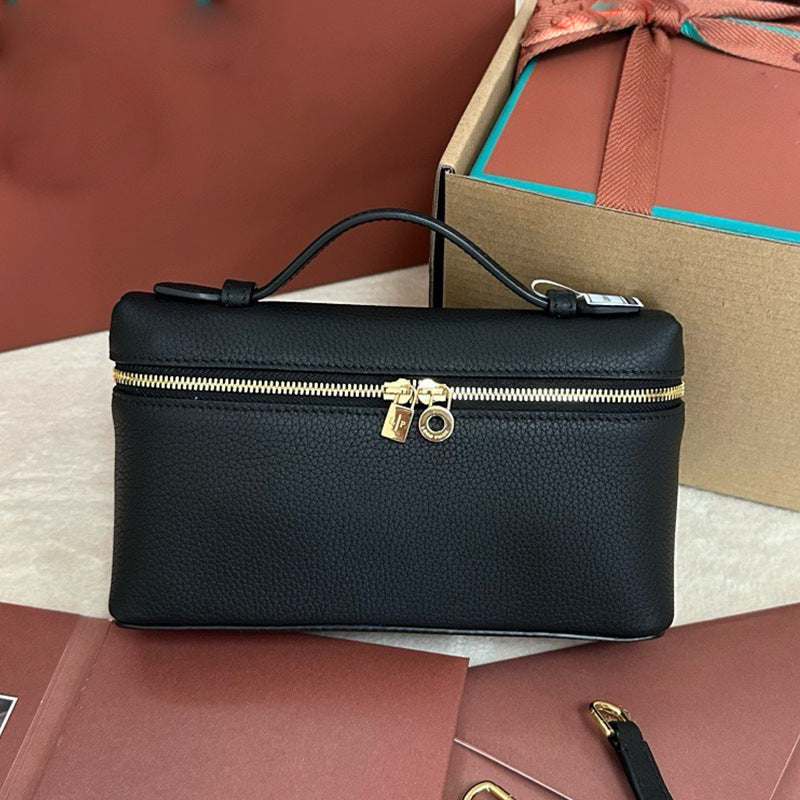 Women's Portable Box Lychee Pattern Simple Lunch Small Square Bags