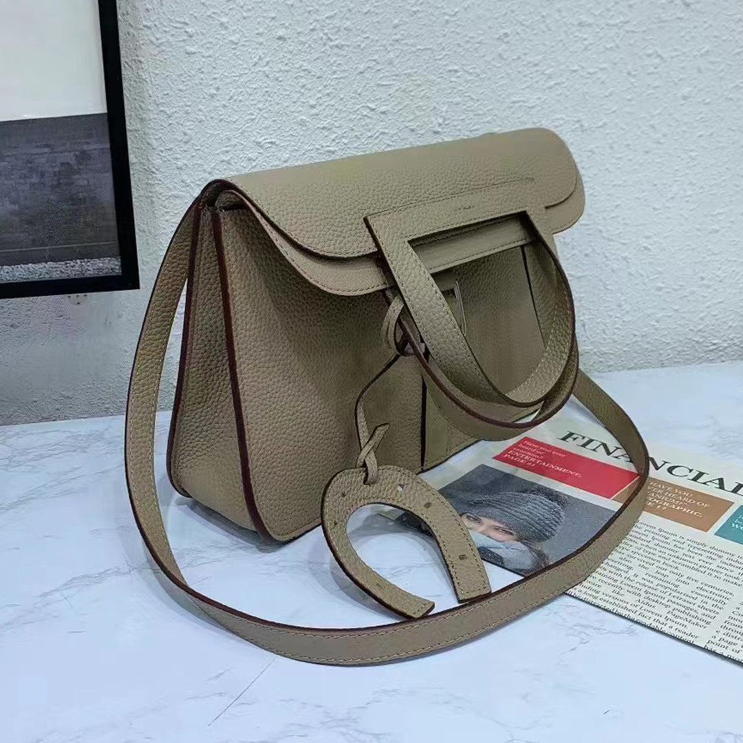 Women's Leather Hand Top Layer Cowhide Lychee Crossbody Bags