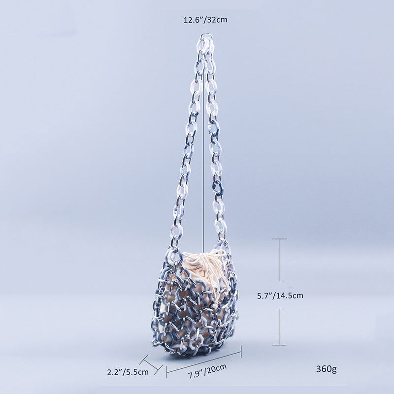 Niche Retro Style Dignified Hollow Hand-woven Shoulder Bags