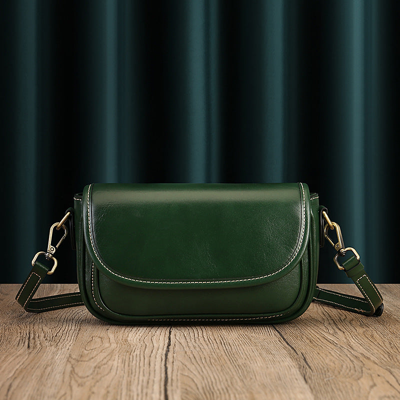 Women's High-grade Design Cattle Leather Soft Interlayer Crossbody Bags