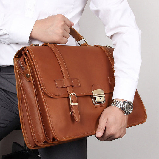 Men's Winter British Style Genuine Leather Exquisite Men's Briefcases