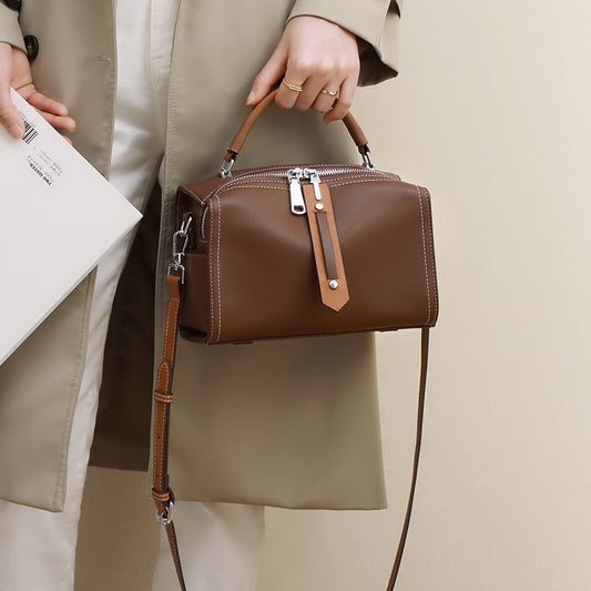 Women's Summer Advanced Texture Genuine Leather Large Crossbody Bags