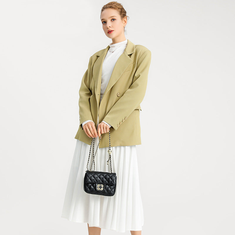 Leather Clover Fat Golden Balls Classic Style Crossbody Bags