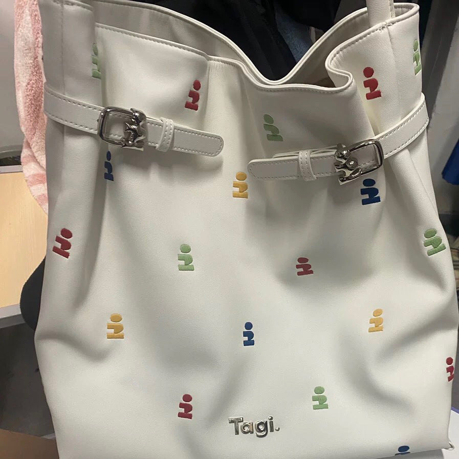 Women's Design Imagination Clasp Canvas Denim Portable Tote Bags