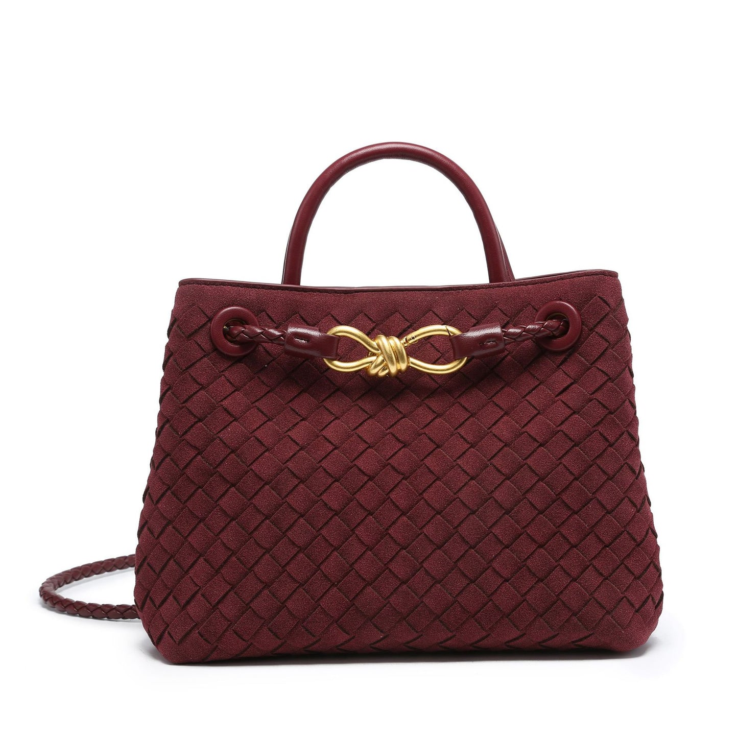 Women's Suede Frosted Woven Portable Metal Butterfly Tote Bags