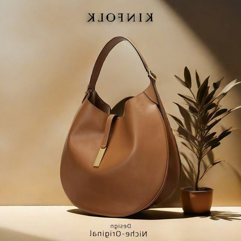 Women's Underarm Suede Equestrian Design Dumpling Trendy Portable Bags