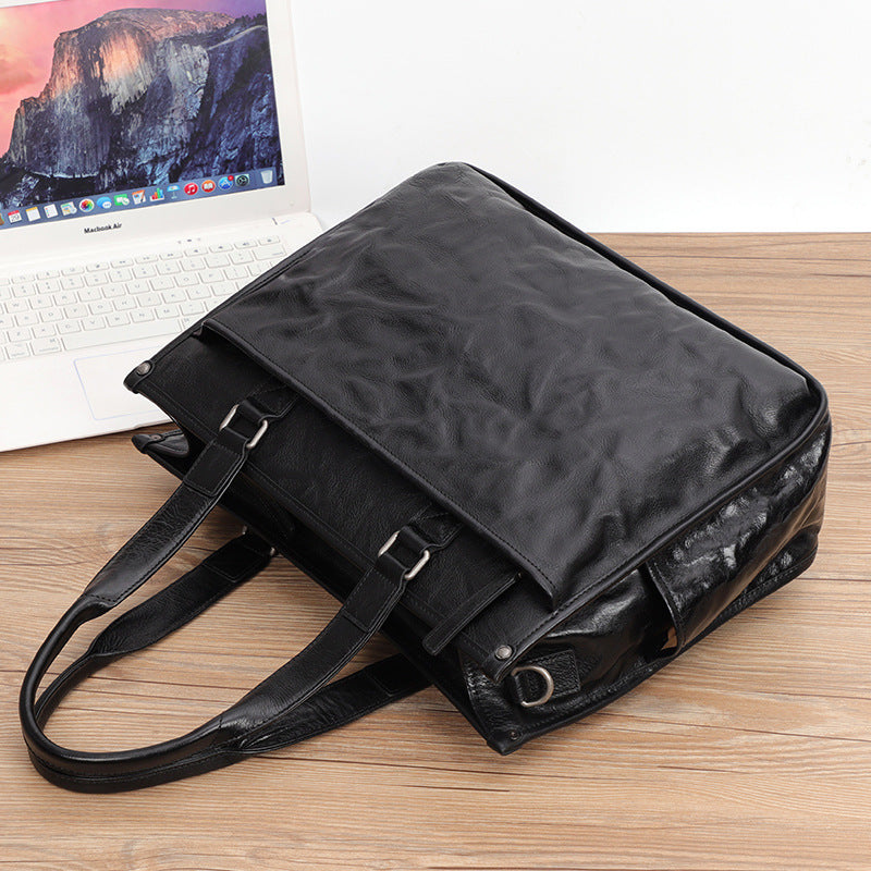 Men's Glamorous Large Capacity Computer Cowhide Men's Briefcases