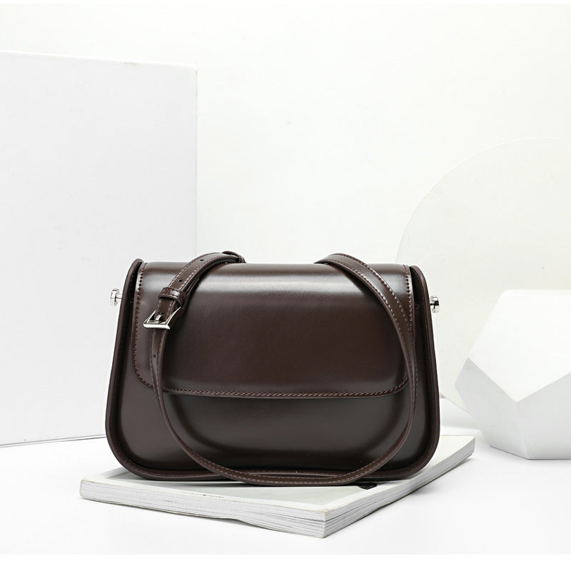 Women's Genuine Leather Minority Fashion Design Retro Shoulder Bags