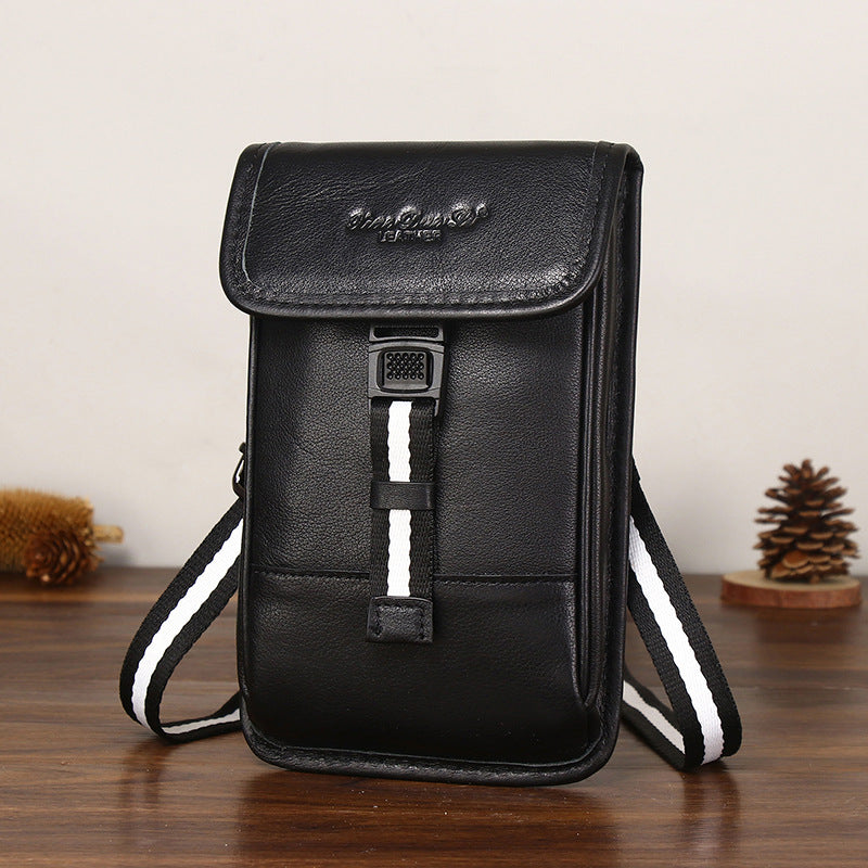 Men's Attractive Leather Credentials Mini Cowhide Phone Bags