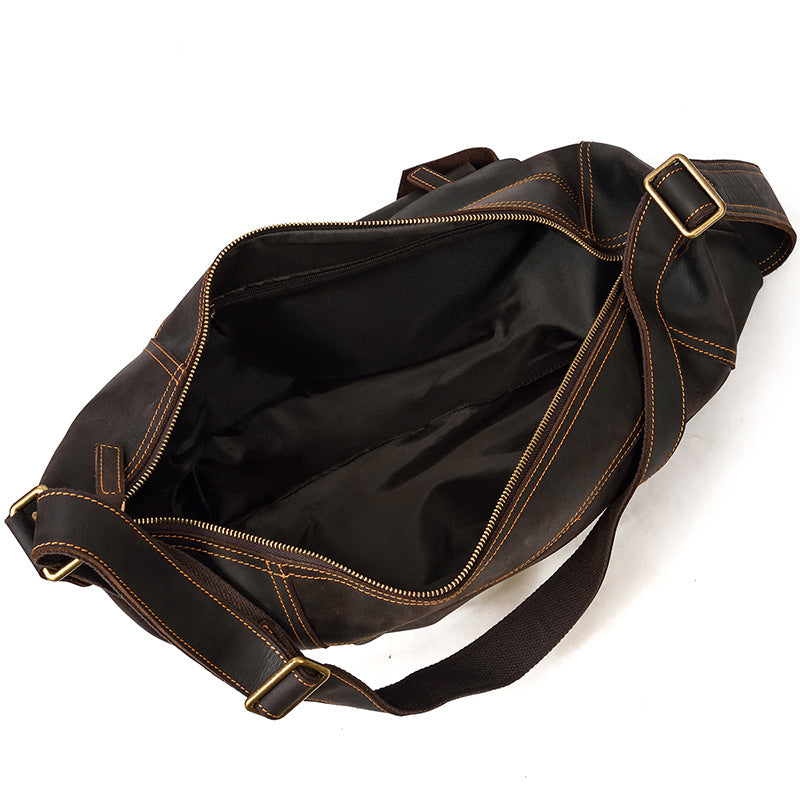 Men's Vintage Crazy Horse Leather Genuine Cowhide Men's Chest Bags